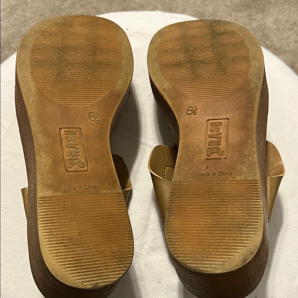 Brash Tan Buckle Slide Sandals - Picture 4 of 6